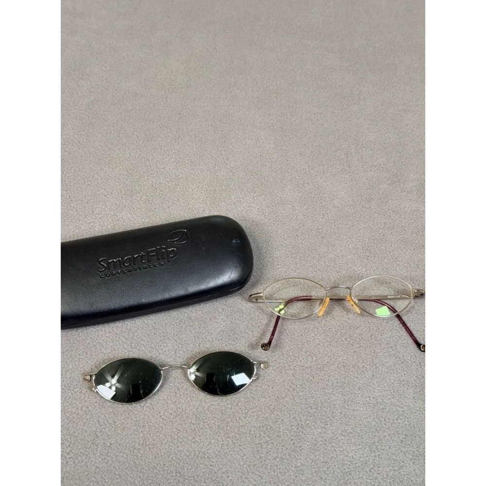 SmartClip Women's Wire Eyeglasses 45-17 Frames w/ Sunglass Magnetic Clip-on